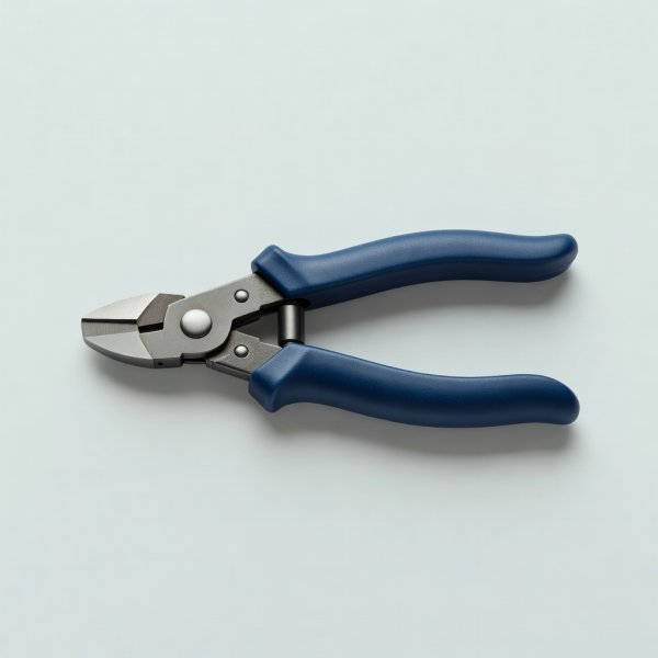 Soft-lit 3D render of insulated wire strippers on a plain pale background